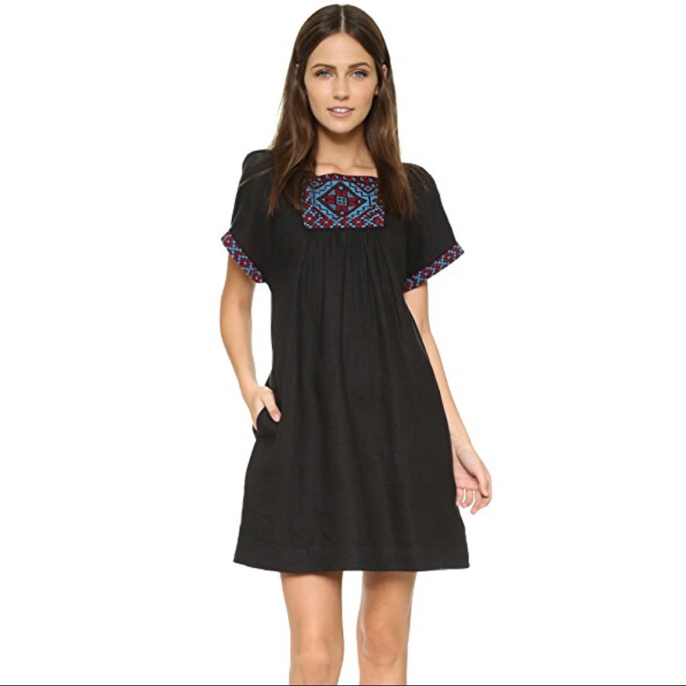 Madewell Embroidered Wander Linen Dress - Picture 2 of 6